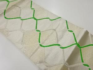 アンティーク　網目に古典柄模様織出し袋帯（材料）